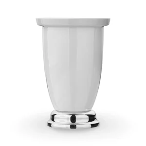 Porte-verre, Chrome et Céramique, Sur pied, TB34