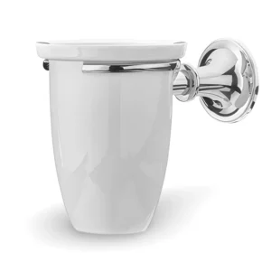 Porte-verre, Chrome et Céramique, Montage mural, TB34